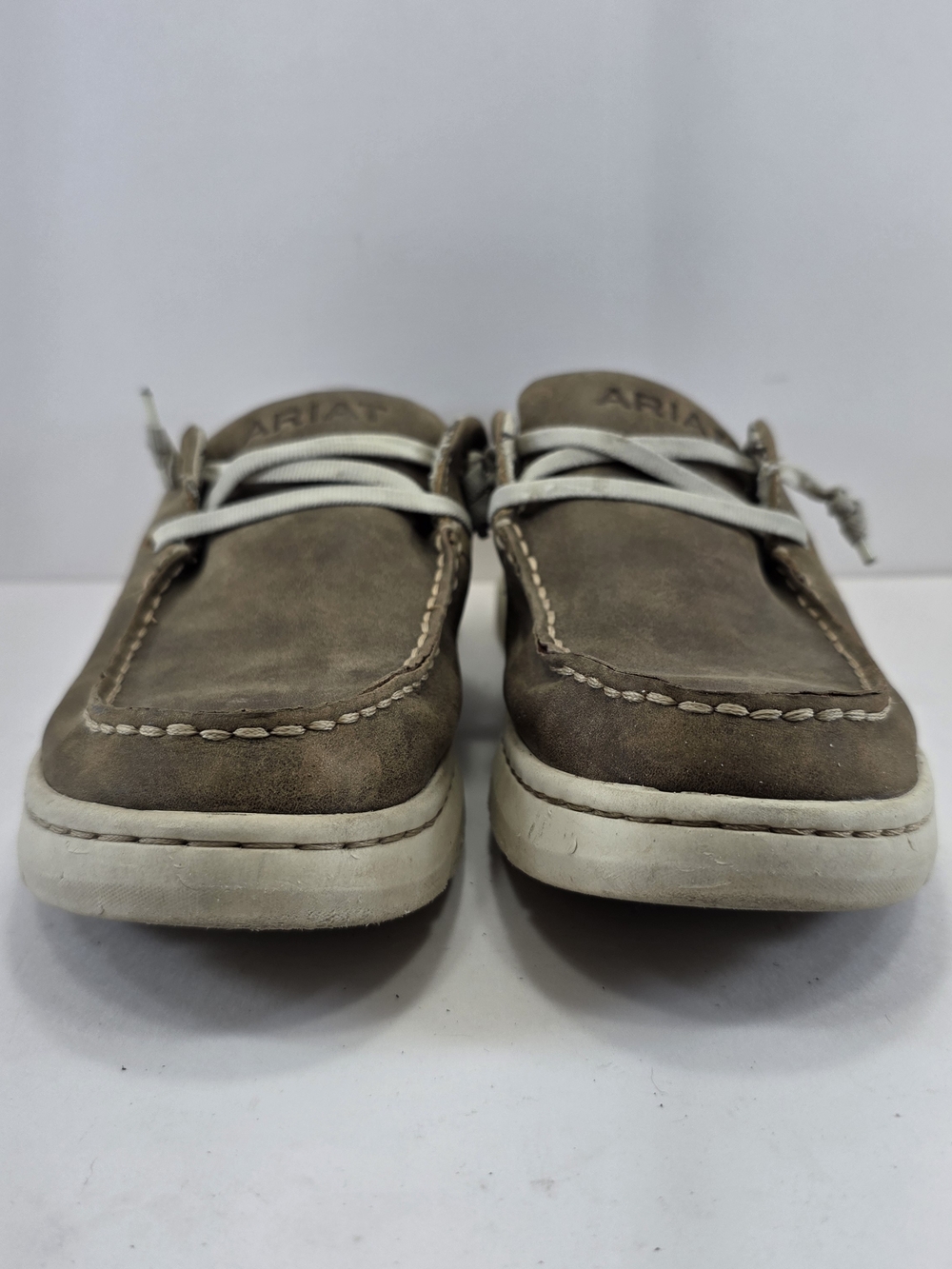 Ariat Women’s 6B Brown Leather Moc Toe Casual Boat Loafer Shoes - Picture 2 of 8